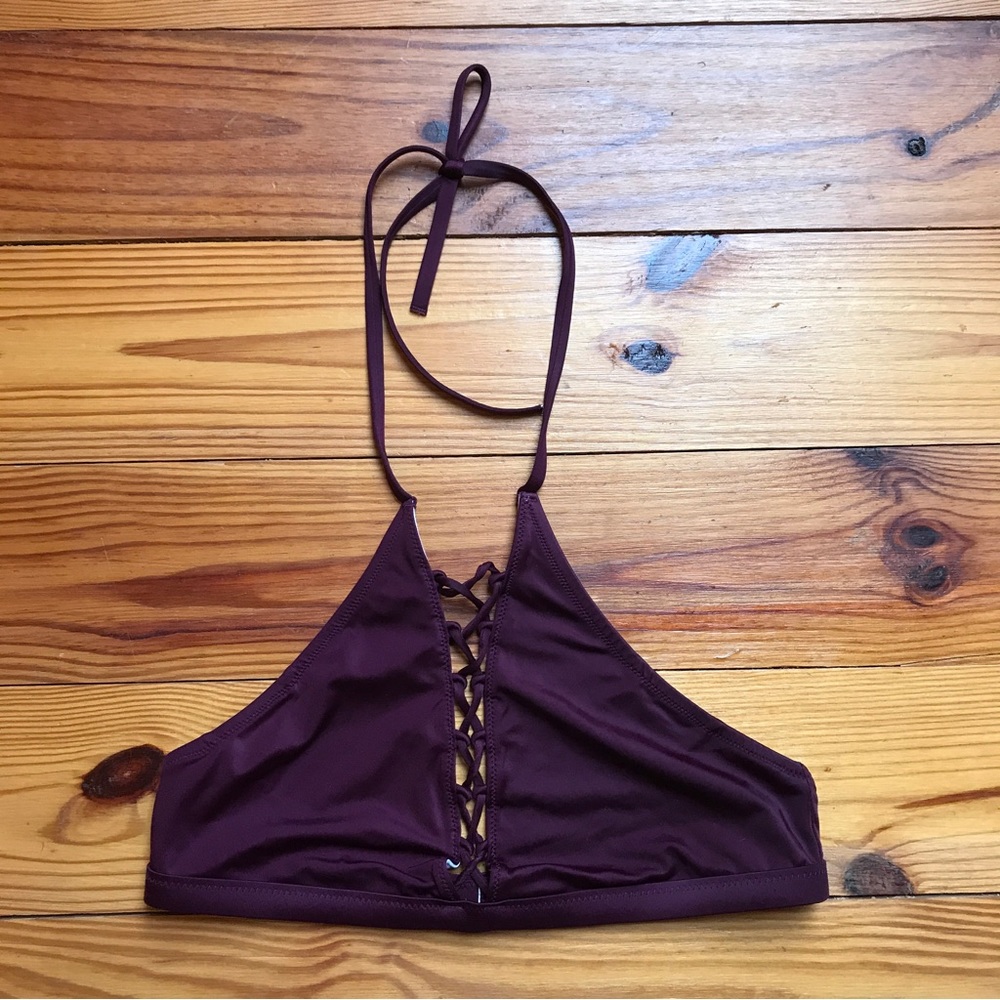 PINK Purple Maroon Swimsuit Bikini Top, EUC, S/M